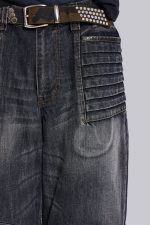 Washed Black Crash Biker Colossus Jeans - Image 5