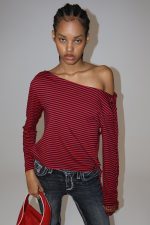 Gaia Slashed Backless Stripe Top - Image 2