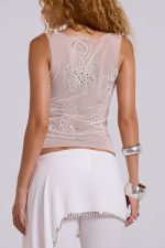 Sana Embroidered Mesh Top - Image 6