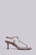 Azaela Metallic Button Heeled Sandals - Image 11
