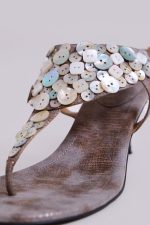 Azaela Metallic Button Heeled Sandals - Image 4