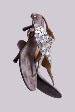 Azaela Metallic Button Heeled Sandals - Image 3