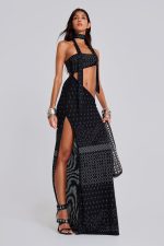 Opaline Asymmetric Stud Maxi Dress - Image 6