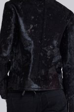 Black Real Leather Piston Jacket - Image 7