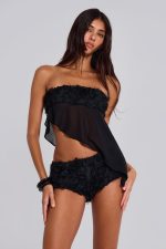Regina Corset Top In Black Roses - Image 7