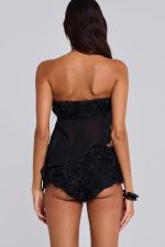 Regina Corset Top In Black Roses - Image 2