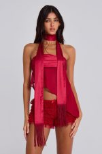 Regina Corset Top In Scarlet Red - Image 5