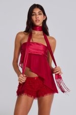 Regina Corset Top In Scarlet Red - Image 6
