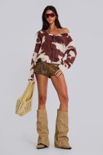 Cow Print Chuck Cardigan - Image 2