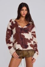 Cow Print Chuck Cardigan - Image 11