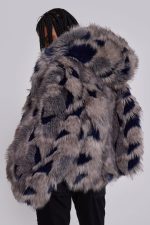 Mara Oversized Faux Fur Coat in Ashen - Image 7