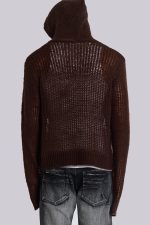 Open Gauge Knit Hoodie - Image 5
