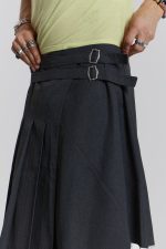 Grey Steel Pleated Skirt - Image 4