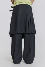 Grey Steel Pleated Skirt - Image 3