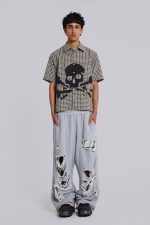Distressed Grey Marl Baggy Monster Joggers - Image 3