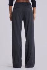 Grey Stacked Bootcut Suit Pants - Image 3