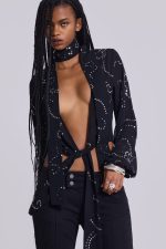 Silvra Embellished Wrap Top - Image 10