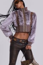 Carlotta Faux Fur Lace Up Jacket - Image 5