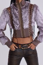 Carlotta Faux Fur Lace Up Jacket - Image 8