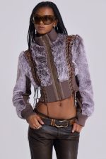 Carlotta Faux Fur Lace Up Jacket - Image 2
