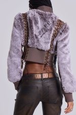 Carlotta Faux Fur Lace Up Jacket - Image 7