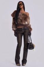 316 Off Shoulder Fur Jumper in Leopard - Image 5