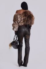 316 Off Shoulder Fur Jumper in Leopard - Image 6