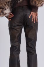 Brown Cooper PU Bootcut Jeans - Image 5