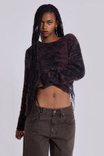 Brown Tiger Brushed Knit Jumper - Image 4