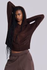 Open Gauge Knit Hoodie - Image 4