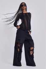 Distressed Black Baggy Monster Joggers - Image 4