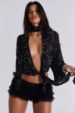 Silvra Embellished Wrap Top - Image 4