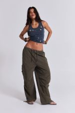 Eye Contact Vest Top With Eyelets in Grey - Image 9