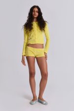 Lemon Velour Mini Shorts