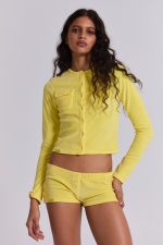 Lemon Velour Cardigan - Image 7