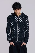 Mono Black Polkadot Hoodie - Image 8