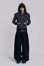 Mono Black Polkadot Hoodie - Image 3