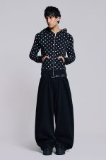 Mono Black Polkadot Hoodie - Image 9