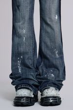Vintage Blue Feather Drift Flared Jeans - Image 5