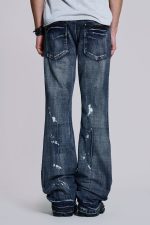 Vintage Blue Feather Drift Flared Jeans - Image 6