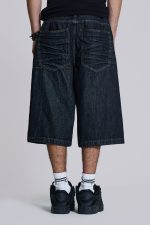 Creased Indigo Colossus Jorts - Image 2
