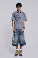 Light Wash Blade Colossus Jorts - Image 2