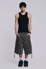 Charcoal Leopard Cadet Baggy Shorts - Image 2