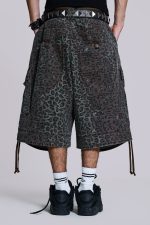 Charcoal Leopard Cadet Baggy Shorts - Image 4