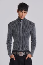 Black Lucid Knit Track Top - Image 5