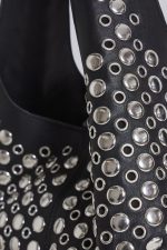 Osmium Studded Leather Bag in Black - Image 6