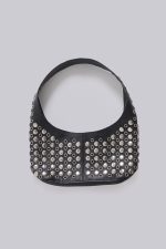 Osmium Studded Leather Bag in Black - Image 3