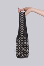 Osmium Studded Leather Bag in Black - Image 7