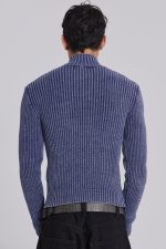 Blue Lucid Knit Track Top - Image 4