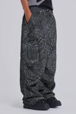 Charcoal Leopard Parachute Pants - Image 4